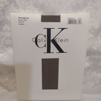 Calvin Klein Herringbone Womens Tights Size 2 Style 445 Tundra 1 Pr Vintage 1992